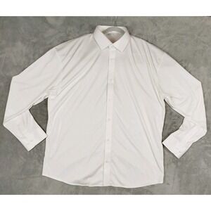 NWOT Collars and Co. Dress Collar Polo Shirt 2XL Solid White‎ Casual Work Office